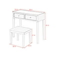 thumbnail image 6 of Inspired Home Quenby 2 Piece Vanity Table Set with Stool - White, Mirrored 2-Drawer, 6 of 6