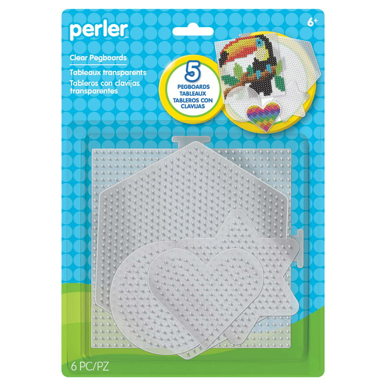 EconoCrafts: Perler Beads Pegboards - Small Basic Shapes - Clear