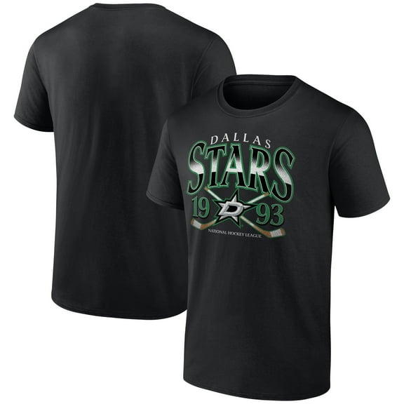 Men's Black Dallas Stars Retro Cross Sticks T-Shirt