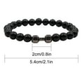 thumbnail image 3 of RuiJiao Unisex Natural Stone Dumbbell Bracelets - 8mm Black Matte Stone Beads, Fitness-Inspired Jewelry for Men and Women, Perfect Gift Set, 3 of 7