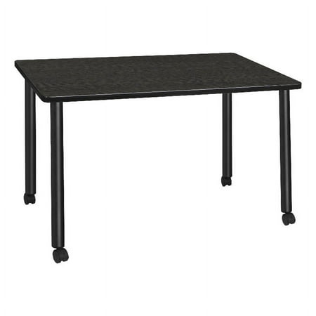 UPC: 0192357186862 | 42  x 24  Kee Mobile Training Wood Table- Ash Grey/ Black