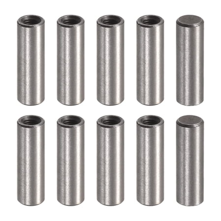 Uxcell M3 Internal Thread Dowel Pin – 5x10mm Chamfered Flat Carbon Steel Cylindrical Pin, 5-Pack For Furniture & Metal Devices
