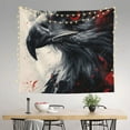 thumbnail image 2 of Xecao Red Black Ink Style Bald Eagle patten Tapestry 60x51 Inches Wall Hanging Poster Tapestry for Living Room Bedroom Home Decor, 2 of 6