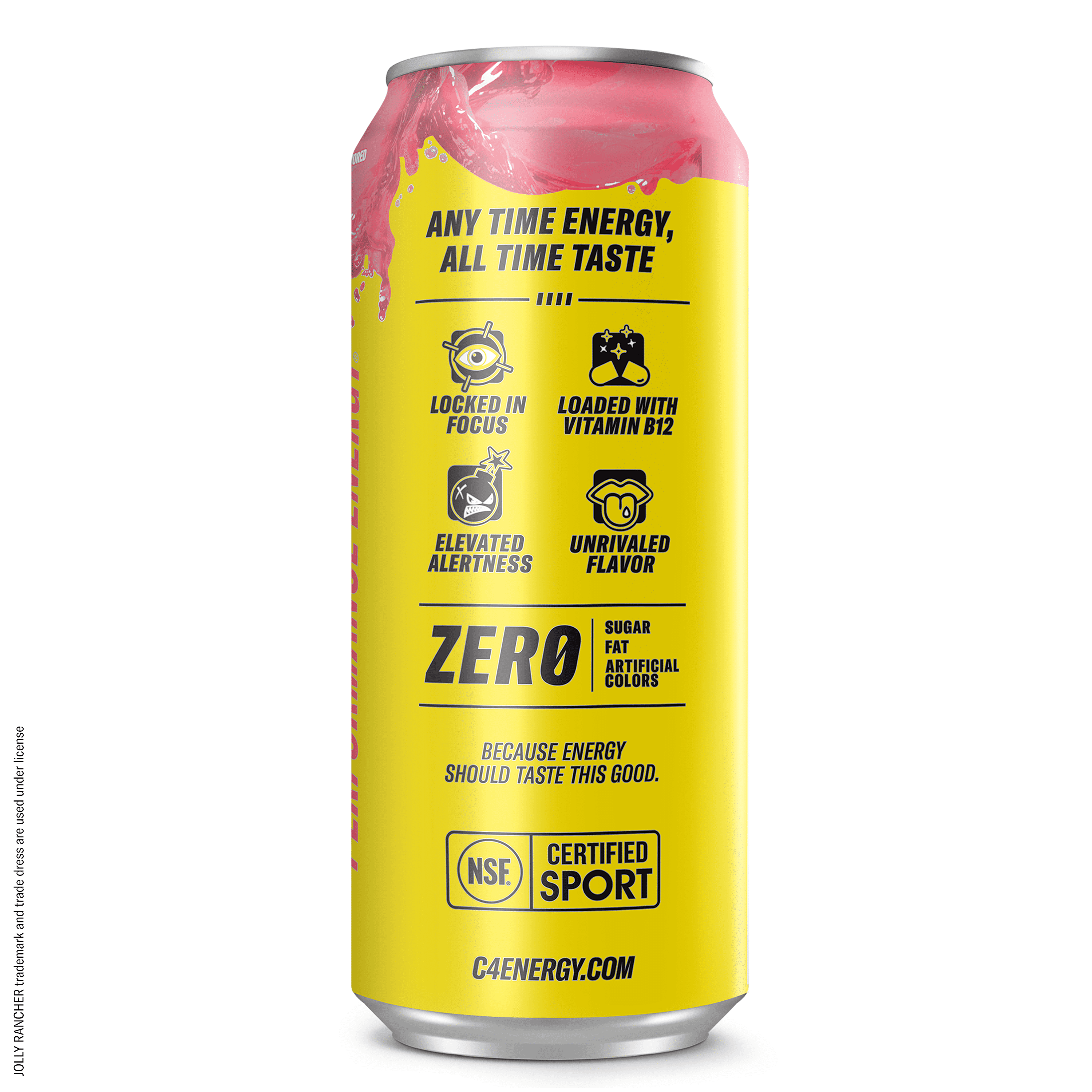 (4 pack) C4 Performance Energy Drink, Jolly Rancher Watermelon, 16 fl oz Single Can