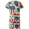 thumbnail image 4 of Summer Savings Clearance Stamzod 2 Piece Outfit For Men Shorts Set Casual Short Sleeve And Shorts Jogging Sweatsuit Print Casual Tracksuit For 4Th Of July, 4 of 5