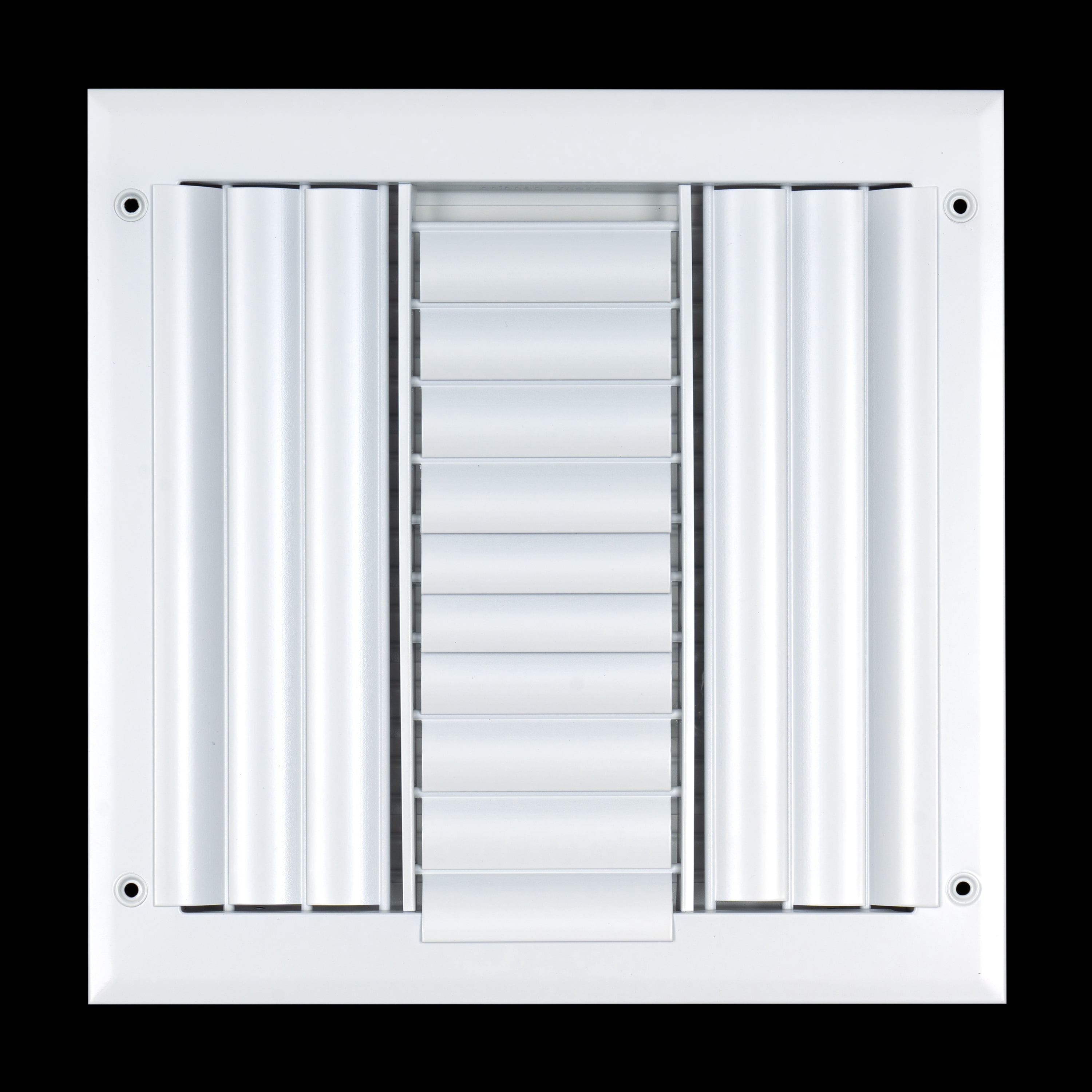 Fits 10x10 Duct Opening Aluminum 3-WAY Adjustable Air Supply Grille by Handua | Curved Blade Register Vent Cover for Sidewall & Ceiling | White | Outer Size: 11.75" X 11.75"