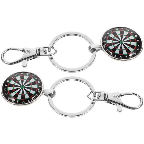 OUNONA 2-Pack Retro Darts Keychains with Assorted , Stylish Vintage Game Accessory for Keys and Bags