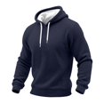 thumbnail image 5 of Men's Waffle Knit Hoodie Long Sleeve Drawstring Travel Hooded Sweatshirt Outdoor Hooded Top, 5 of 5