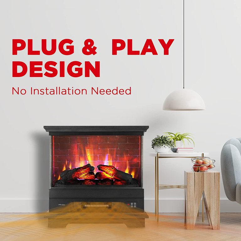 TURBRO Firelake 27-Inch Electric Fireplace Heater - Freestanding Fireplace  with Mantel, No Assembly Required - 7 Adjustable Flame Effects, Overheating  Protection, CSA Certified - 1400W, Black Walnut - Walmart.com