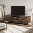 thumbnail image 3 of Cabihome Entertainment Center, Modern Wooden TV Stand for 80 Inch with 2 Drawers and Heavy Duty Leg for Living Room Brown, 3 of 7