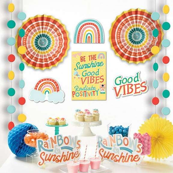 Birthday 'Retro Rainbow' Room Decorating Kit (12pc)