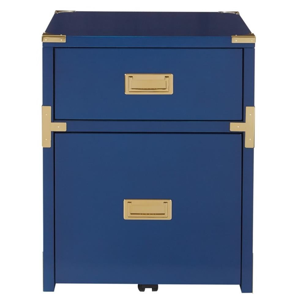 Pemberley Row Solid and Manufactured Wood Lapis Blue File Cabinet Rectangular Fully Assembled