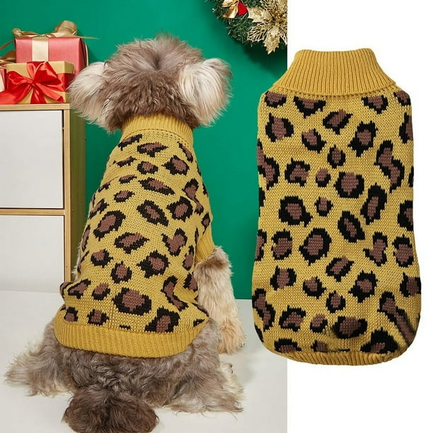 Zhuge Suéter de invierno para cachorros, ropa gruesa para perros, abrigo de invierno para perros (amarillo, L)