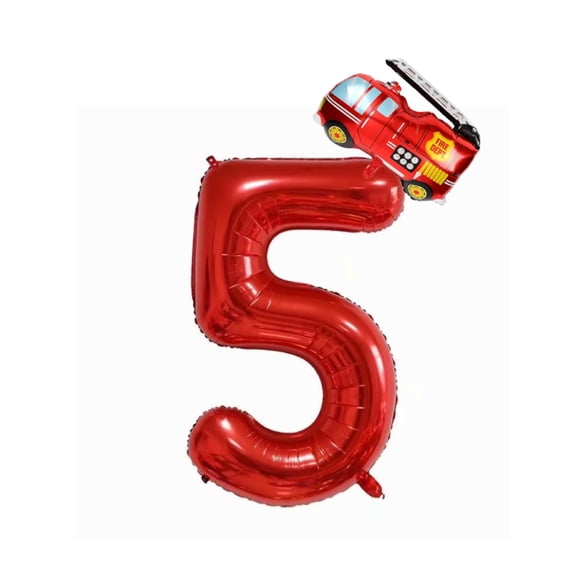 Globos para decoración de fiesta, 5º cumpleaños del camión de bomberos JBCAONTIA