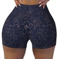 thumbnail image 2 of Lsque Copper-Gold Gloss Outline Navy Dark Blue Pattern High Waisted Biker Shorts for Women-Tummy Control Fitness Athletic Workout Running Yoga Gym Shorts,Moisture-Wicking-Large, 2 of 9