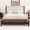 Espresso, variant on Euroco Wood King Size Wood Platform Bed with Upholstery Headboard, Espresso