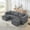 Gray + Foam + 3 Seat, variant on 94.1" modular Sectional Sofa,Compressed Corduroy couch, Comfy Compression Sofa for small spaces, Beige