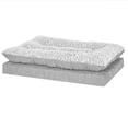 thumbnail image 2 of FurHaven Pet Products Embossed Faux Fur & Suede Orthopedic Pillow Top Mattress Pet Bed for Dogs & Cats - Gray, Medium, 2 of 12