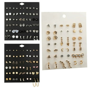 SIEYIO 20 Pairs Hypoallergenic Earrings for Sensitive Ear Crystal Zircon Stud Earring