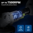 thumbnail image 4 of Drillpro Cordless Angle Grinder Kit 4-1/2" Brushless Electric Power Cut-Off Tool with Two 3.0Ah Battery and Charger 2-Position Auxiliary Handle Cutting Wheels Grinding Wheels Flap Discs for Metal Wood, 4 of 8