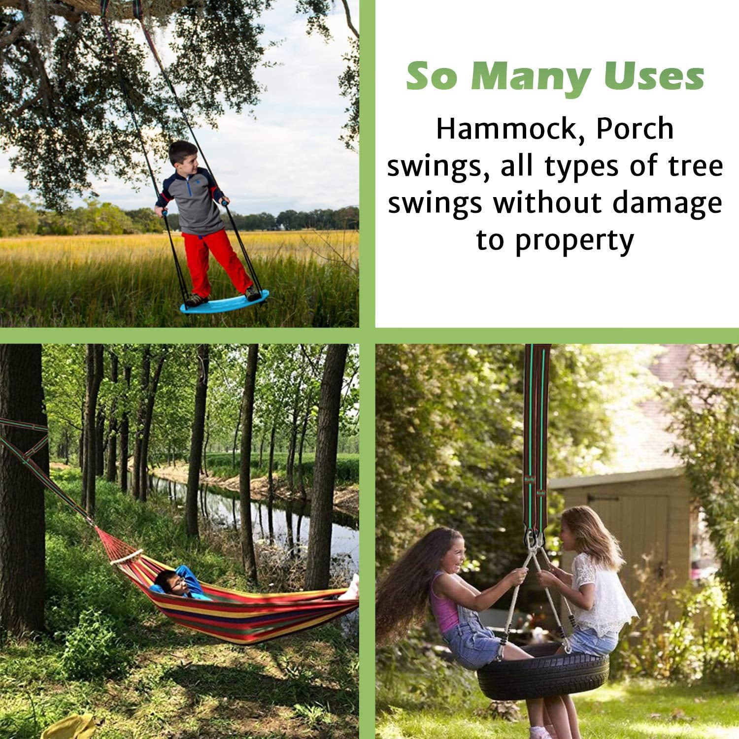 Swurfer Tree Swing Strap Hanging Kit, for Any Swing or Hammock, 60"