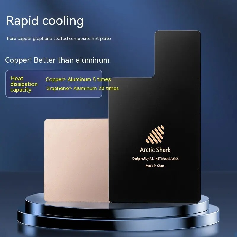 Phone Cooling Plate & Heatsink Pad – Advanced Thermal Dissipation for Gaming & Streaming Enhanced Heat Absorption Radiator Fan Ready Compatible with iPhone & Smartphones with Left-Positioned Cameras