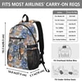 thumbnail image 3 of JIALIOU 14" Laptop Backpack Waterproof Airline Approved Stylish Casual Daypack for Travel Business College Work, White Blue Pink 3d Flower, 3 of 8