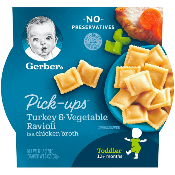 Gerber Toddler Food, Turkey Vegetable Ravioli Chicken Broth Baby Food