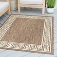 thumbnail image 6 of Bliss Rugs Indoor Outdoor Greek Key Round Rug for Living Room, Porch, Deck | Brown, 7'10''Round, 6 of 6