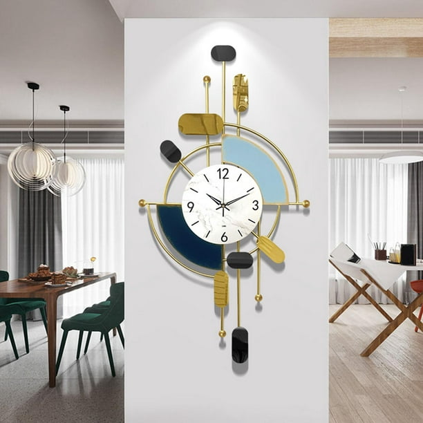 Wall Clock, Metal Clocks Big Fancy Decorative Clock with Silent Movement  Luxury Style Modern Wall Clock Art for Living Room, Bedroom, Office Decor