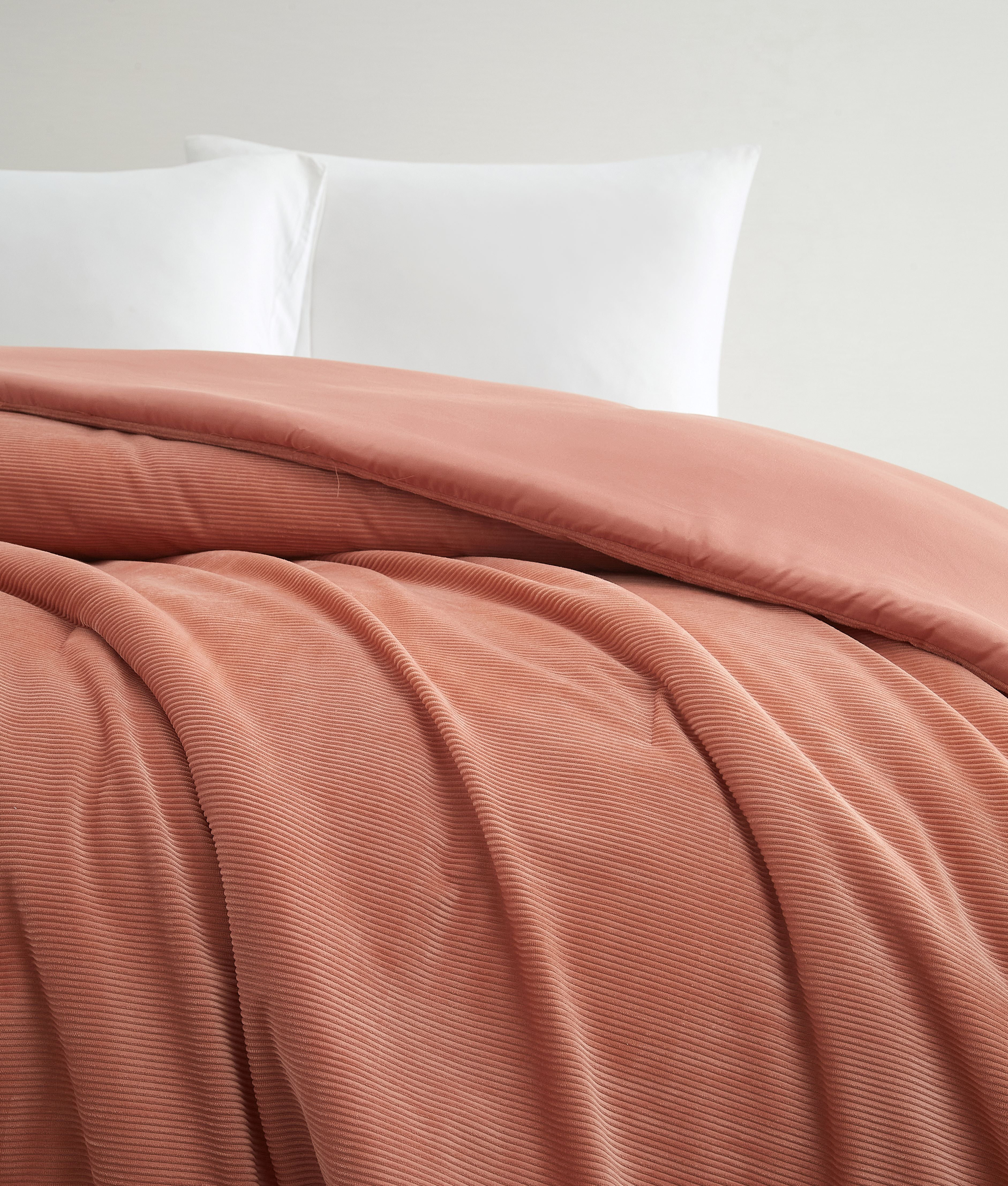 Mainstays Terracotta Corduroy Comforter for Teens and Adults, Twin XL