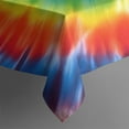 thumbnail image 5 of Colorful Rainbow Tie Dye Spiral Pattern Square Tablecloth,Waterproof Square Table Cover,Wipeable Spillproof Washable Table Cover for Home Kitchen Party Decor 42"X42"(107x107cm), 5 of 6