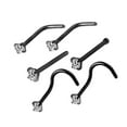 thumbnail image 2 of 6Pcs Corkscrew Nose Rings Piercing Jewelry Nose Studs for Men Family Friends Black, 2 of 9