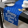 thumbnail image 3 of Happy Father's Day Cotton Linen Table Runner 14 x 72 inch Blue Checkered Plaid Non-slip Rectangular Dining Table Decor for Wedding Party Holiday Dinner, 3 of 8