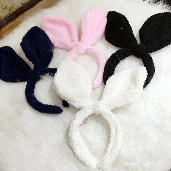 Hytrove Cute Bunny Ears Headband for Girls 1PC 11.4x4.7in White Cloth Festival Accessory