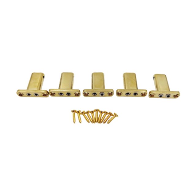 Bloqueo de cejuela para guitarra de 5 cuerdas, bloqueo de cuerdas compacto, reemplazo para bricolaje, de cuerdas de puente de bajo para instrumento Oro