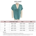 thumbnail image 3 of Top con botones y cuello en V para mujer, blusa holgada informal elegante de manga corta de Color liso para trabajo de oficina, verde oliva XXL, 3 of 3