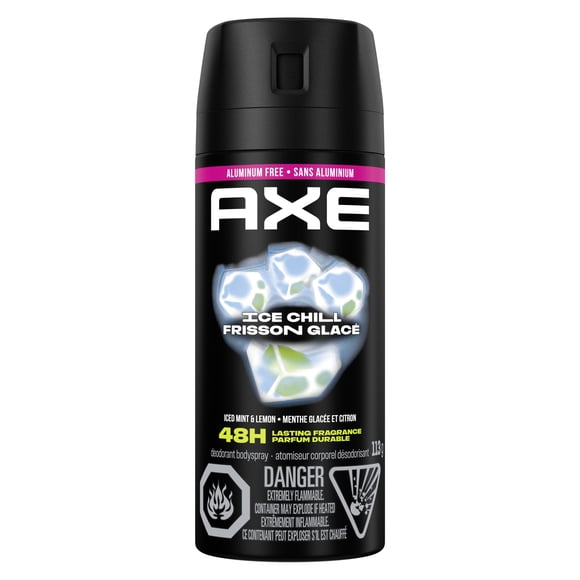 AXE Ice Chill Deodorant Body Spray for long-lasting odour protection, Iced Mint & Lemon, Aluminum-free Deodorant, 113g