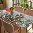 thumbnail image 3 of Grey Snowman Christmas Table Cloths for 4 Foot Rectangle Tables, Xmas Tree Ball Snowflake Winter Patio Waterproof Elastic Fitted Tablecloths, Washable Rectangular Table Cover for Camping, 3 of 8