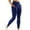 Blue, variant on PEASKJP Workout Leggings for Women High Waisted Crossover Workout Lounge Bell Bottom Jazz Dress Pants, Gray L