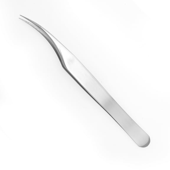 Unique Bargains 1 Pc Women Mirror Light Dolphin Eyelash Extension Tweezers for Vacation Silver Tone Stainless Steel