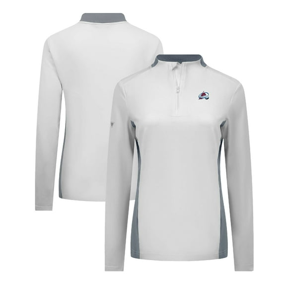 Women's Levelwear White Colorado Avalanche Moxie Insignia Core Quarter-Zip Pullover Top