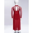 thumbnail image 3 of iixpin Kids Girls Jazz Latin Dance Performance Outfits Salsa Tango Tutu Dress Lyrical Dancewear Ballet Leotards Burgundy 10, 3 of 7