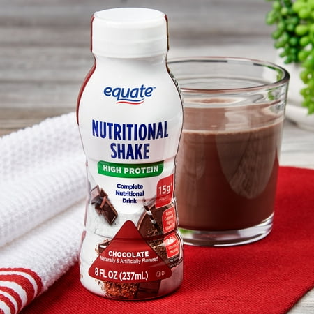 Equate High Protein Nutritional Shakes, Chocolate, 15g Protein, 8 fl oz, 6 Count