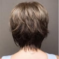 thumbnail image 3 of Peluca corta de estilo europeo y americano para mujer, de cabello corto, castaño, corto, liso, con flequillo roto y esponjoso, 3 of 5