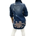 thumbnail image 5 of Vedolay Womens Tops Womens Casual Long Sleeve Coat with Fringe Rhinestones Jean Jacket,Dark Blue S, 5 of 5