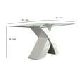 thumbnail image 5 of ACME Pervis Dining Table, White & Clear Glass, 5 of 5