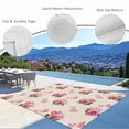 thumbnail image 3 of Pink Roses Outdoor Rug for Patio/Deck/Porch, Non-Slip Large Area Rug 5 x 7 Ft, Valentine's Day Love Flowers Beige Rustic Indoor Outdoor Rugs Washable Area Rugs, Reversible Camping Rug Carpet Runner, 3 of 8