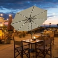 thumbnail image 1 of Gymax 10 ft Patio Table Market Umbrella Yard Outdoor w/ Solar LED Lights Tan, 1 of 8