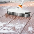 thumbnail image 4 of Superio Deck Scrub Brush with Long Handle, Heavy Duty Stiff Bristles Grout Scrubber with Scraper - Cleans Hot Tub, Swimming Pool, Granite Tiles, Bathroom, Patio, Kitchen, Wall and Deck (3 Part Handle), 4 of 5